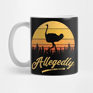 Letterkenny Allegedly Ostrich Vintage Retro Sunset Distressed Gift Mug